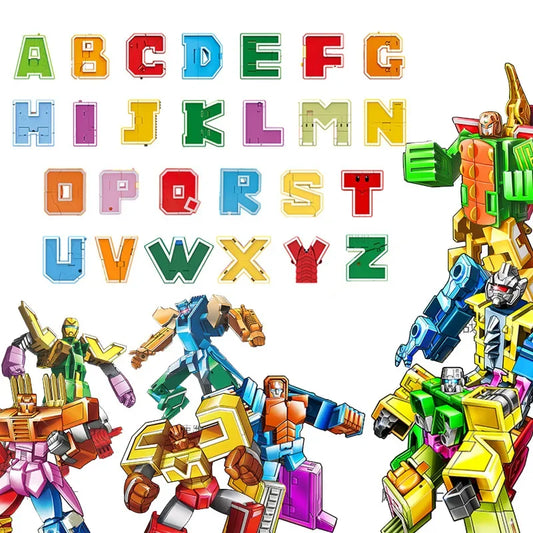 26 Letters Learning Toys Learnable Words Transformable Combinable Robots Alphabet Toys For Kids Gifts Learn Play Robot Toy Gift