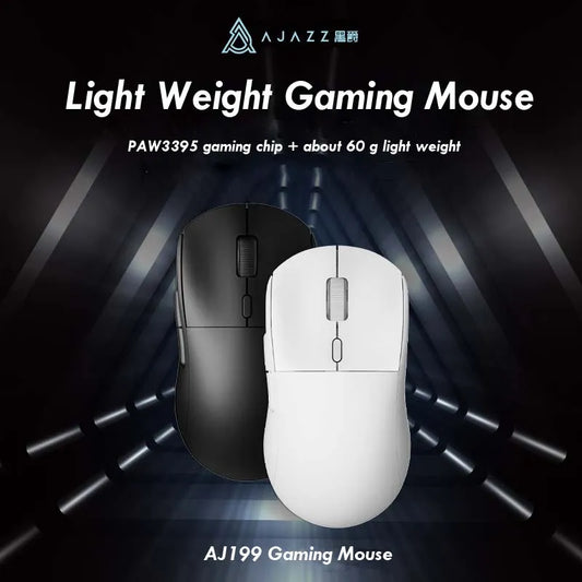 Ajazz AJ199 Wireless 2.4GHz + Wired Gaming Mouse PAW3395 for Gaming Laptop PC Optical